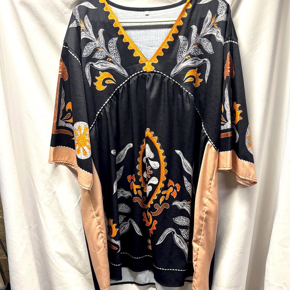 Elegant Black and Orange Women's Top
